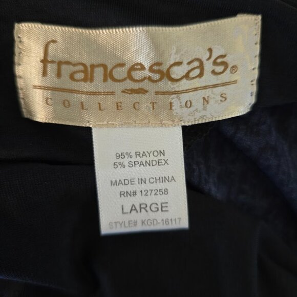 FRANCESCA'S DARK NAVY DRESS SIZE LARGE FLORAL PRINT SLEEVELESS LIGHTWEIGHT - Picture 2 of 6